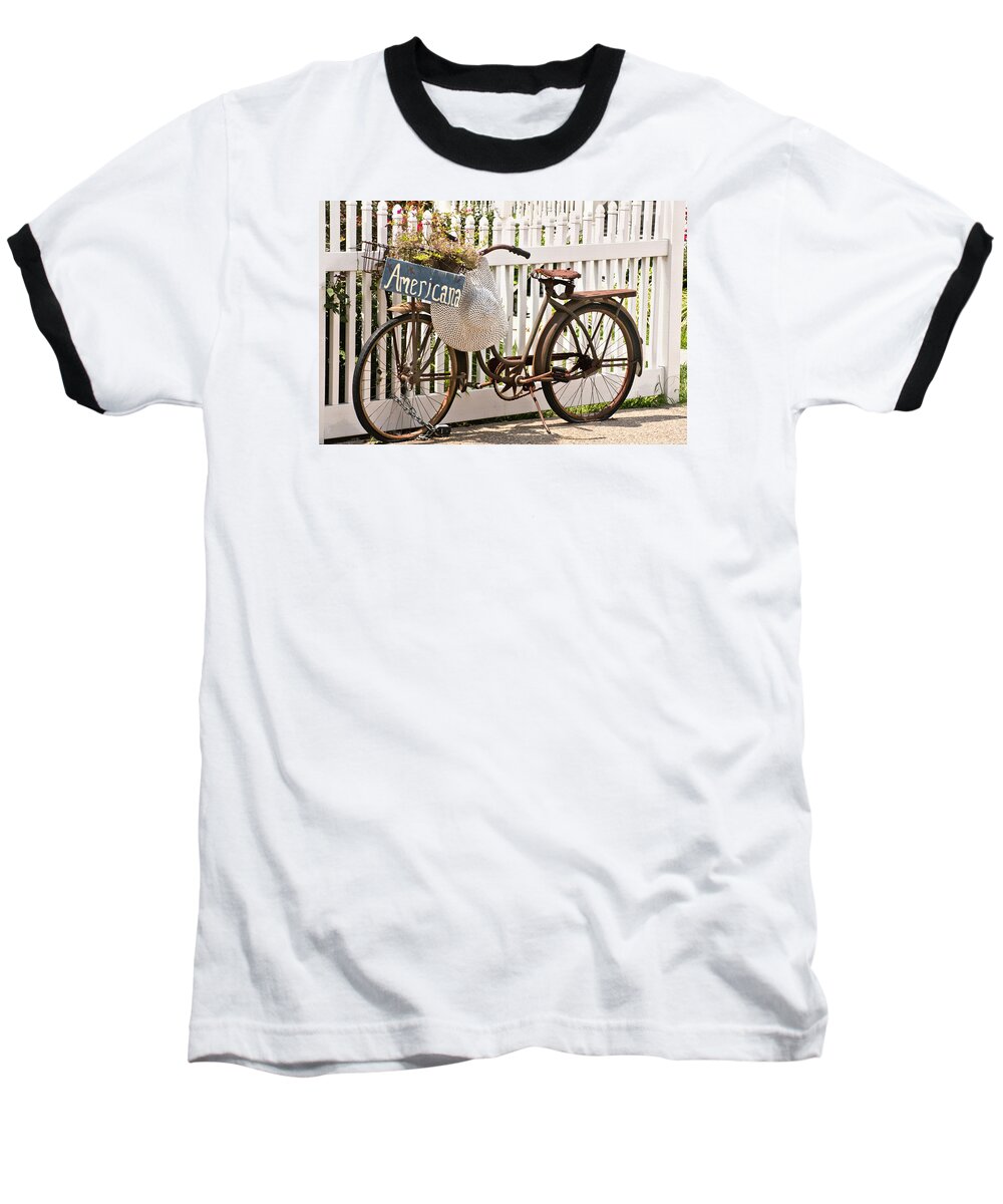 Bicycle Baseball T-Shirt featuring the photograph Americana by Art Block Collections