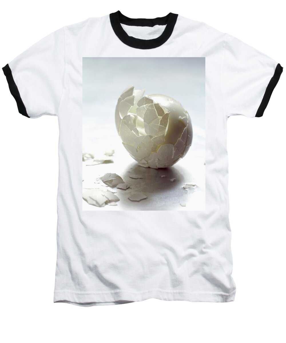 Cooking Baseball T-Shirt featuring the photograph An Egg Shell by Romulo Yanes