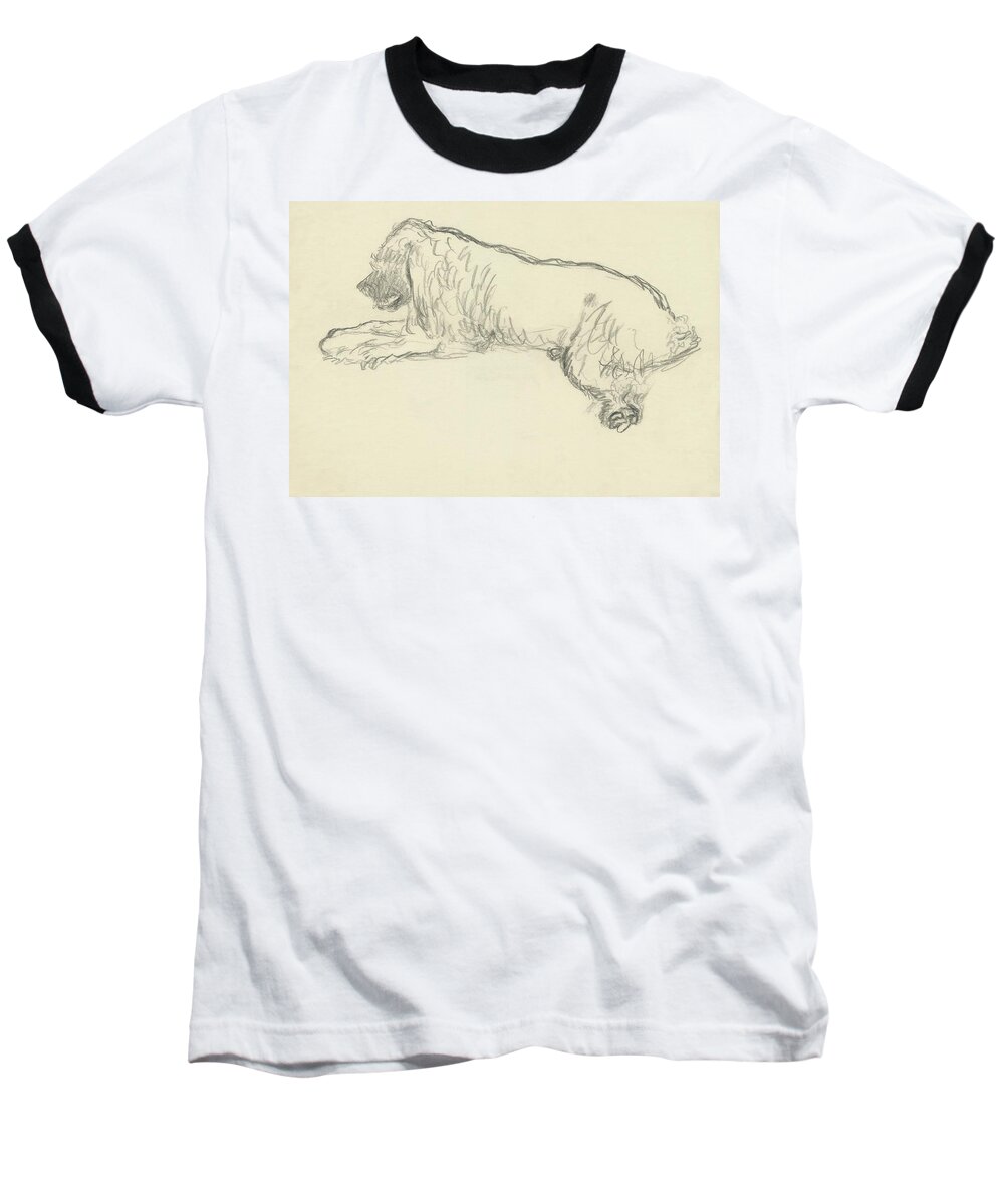 Illustration Baseball T-Shirt featuring the digital art An Illustration Of A Dog by Carl Oscar August Erickson