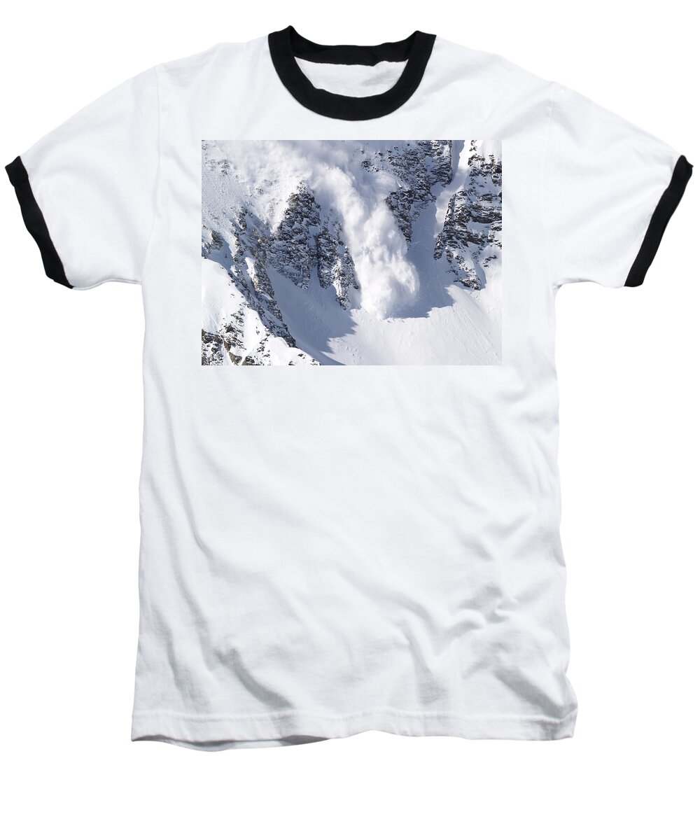 Snow Baseball T-Shirt featuring the photograph Avalanche I by Bill Gallagher