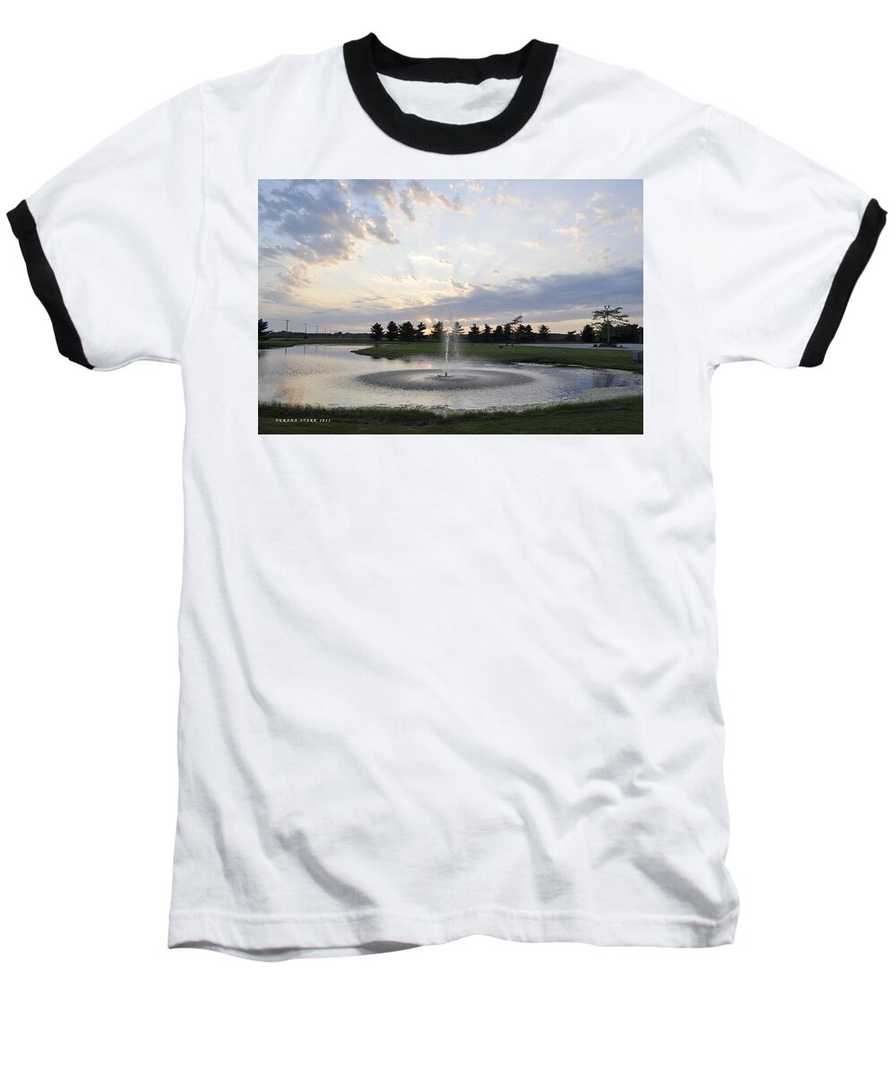 Fountain Baseball T-Shirt featuring the photograph Beautiful Day by Verana Stark