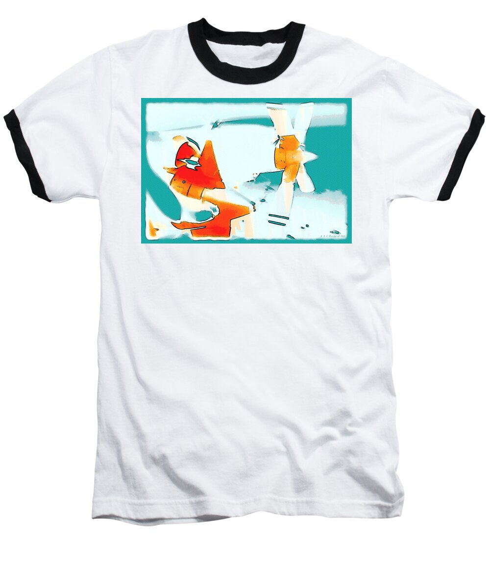 Airplane Baseball T-Shirt featuring the photograph Fixed Wing Aircraft Pop Art by Vintage Collectables