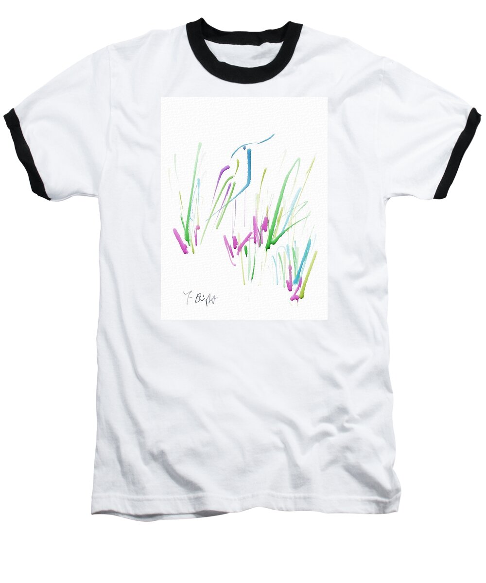 Bird In The Grass Baseball T-Shirt featuring the digital art Bird In The Grass by Frank Bright