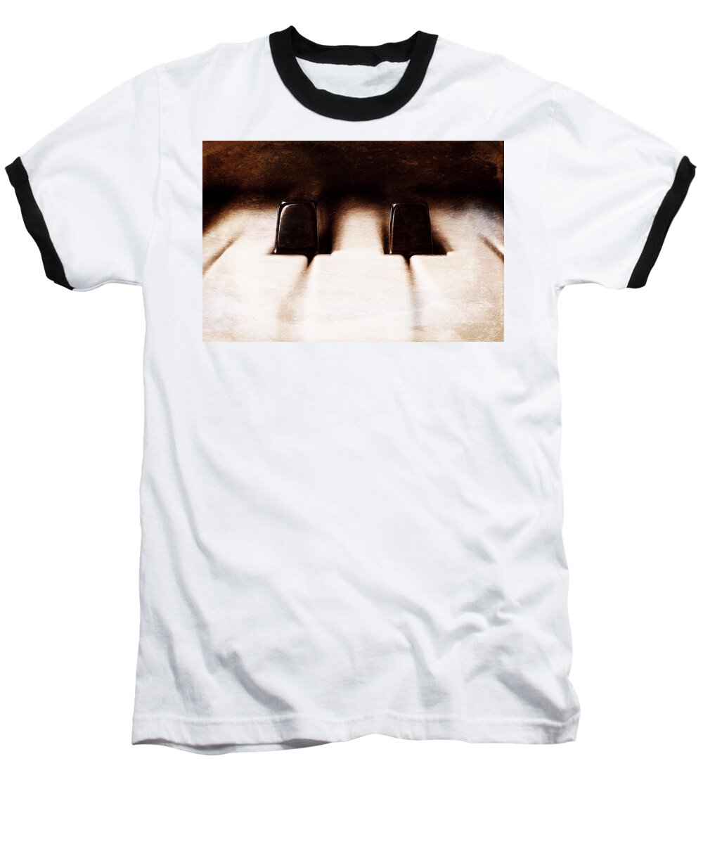Piano Baseball T-Shirt featuring the photograph Black Keys D Flat and E Flat by Scott Norris