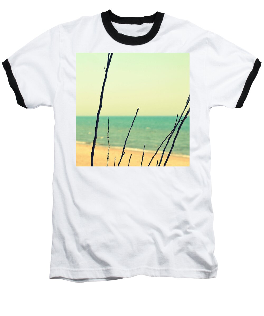 Beach Baseball T-Shirt featuring the photograph Branches on the Beach by Michelle Calkins