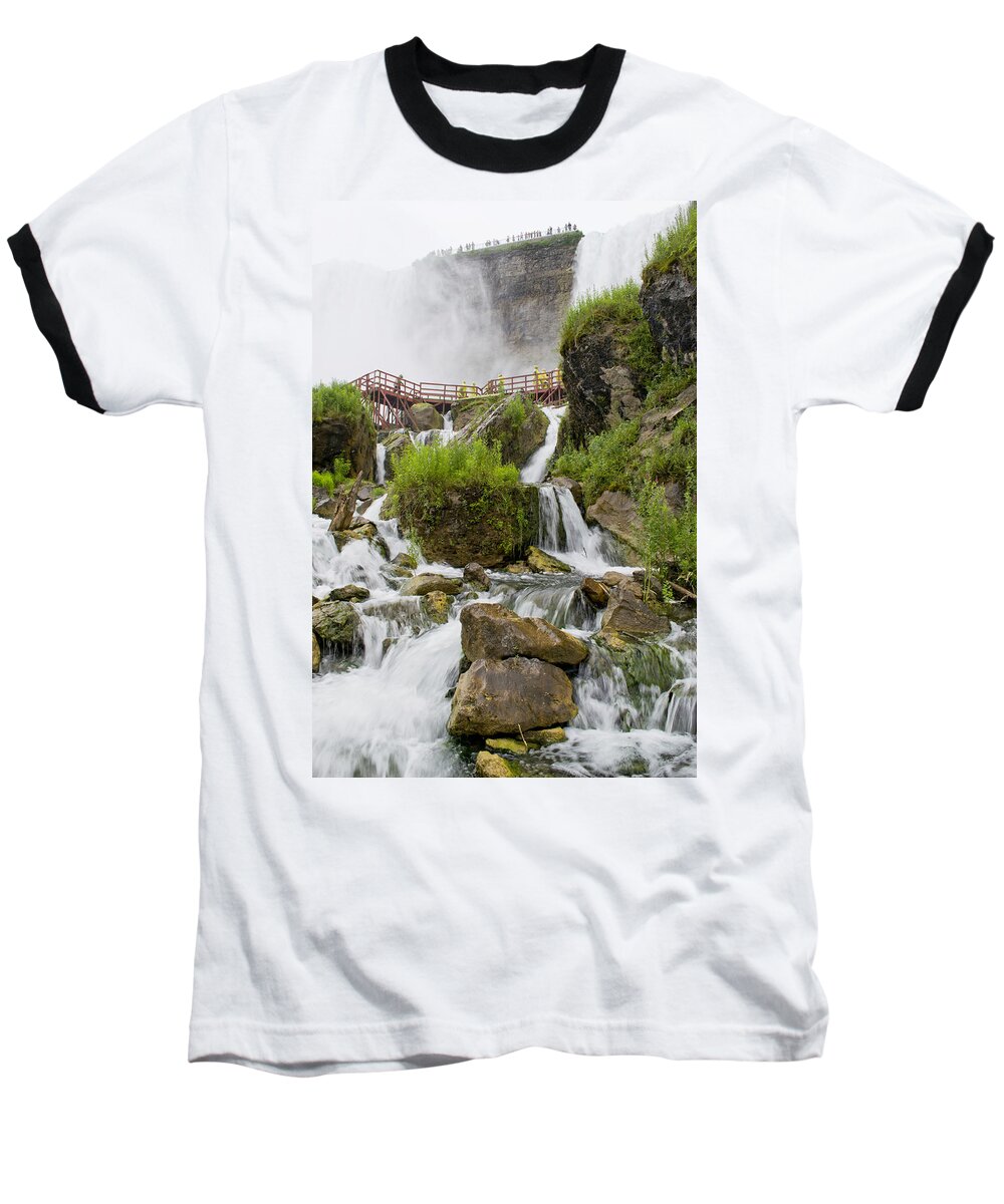 Niagara Baseball T-Shirt featuring the photograph Cave Of The Winds at Niagara Falls by Jatin Thakkar