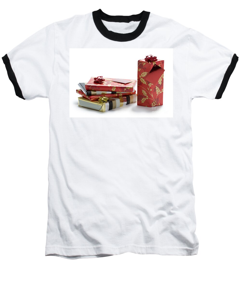 Bow Baseball T-Shirt featuring the photograph Christmas Gifts by Lee Avison