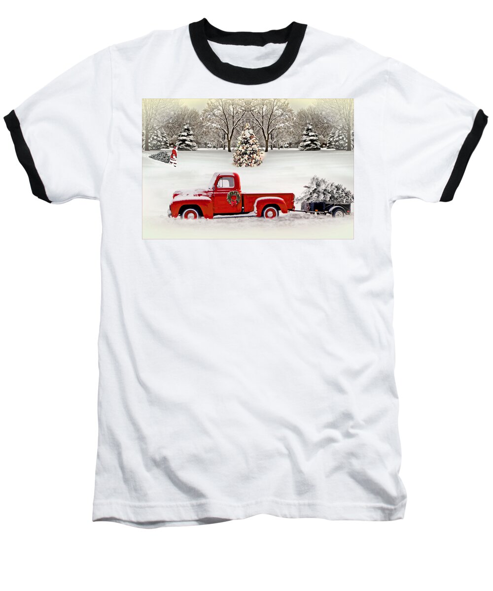 Christmas Baseball T-Shirt featuring the photograph Christmas Trees by John Anderson