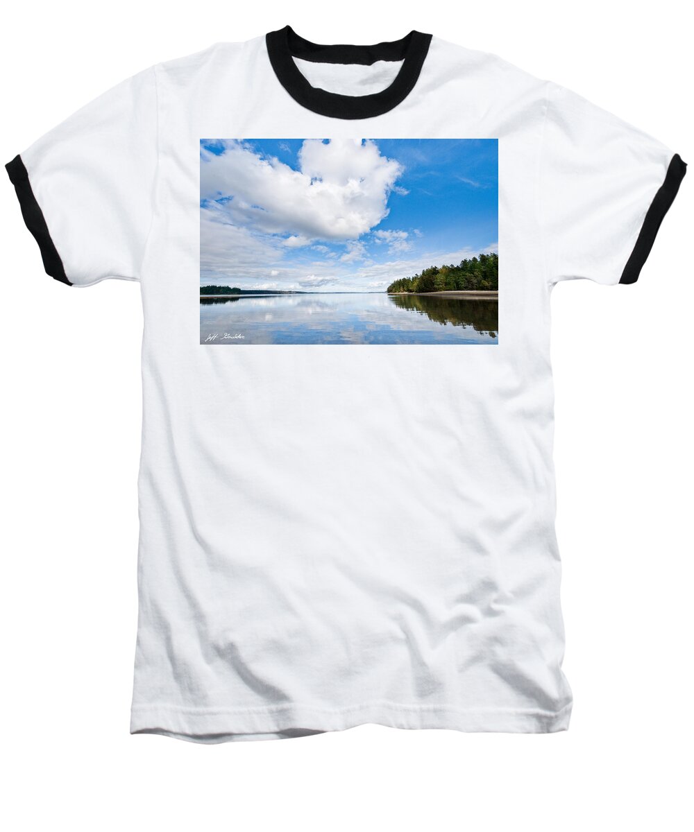 Bay Baseball T-Shirt featuring the photograph Clouds Reflected in Puget Sound by Jeff Goulden