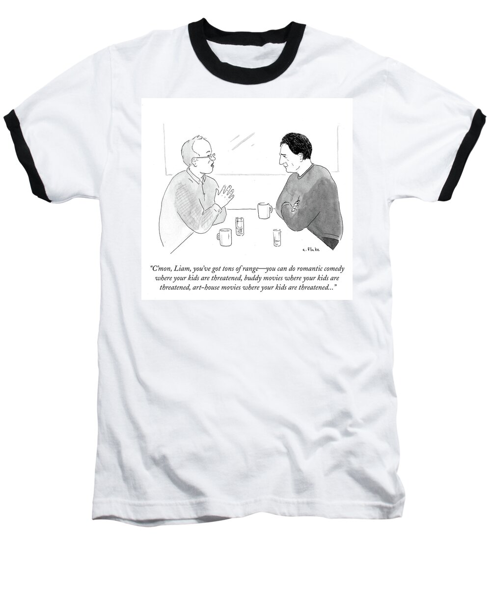 C'mon Baseball T-Shirt featuring the drawing C'mon Liam You've Got Tons Of Range by Emily Flake