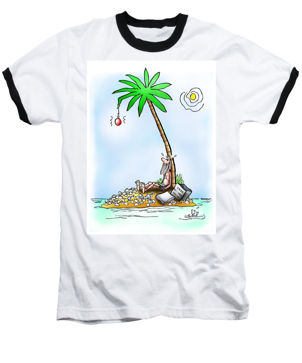 Christmas Baseball T-Shirt featuring the digital art Desert Island Christmas by Mark Armstrong