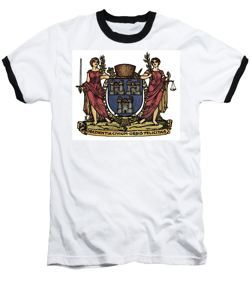 Allegory Baseball T-Shirt featuring the drawing Dublin Coat Of Arms by Granger