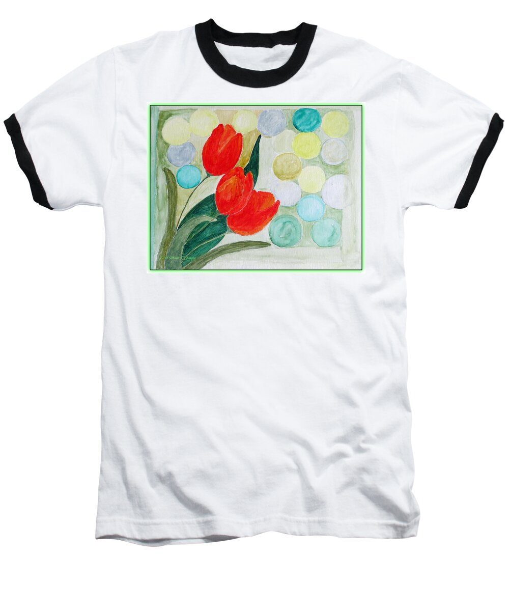 Tulips Baseball T-Shirt featuring the painting Europa by Sonali Gangane