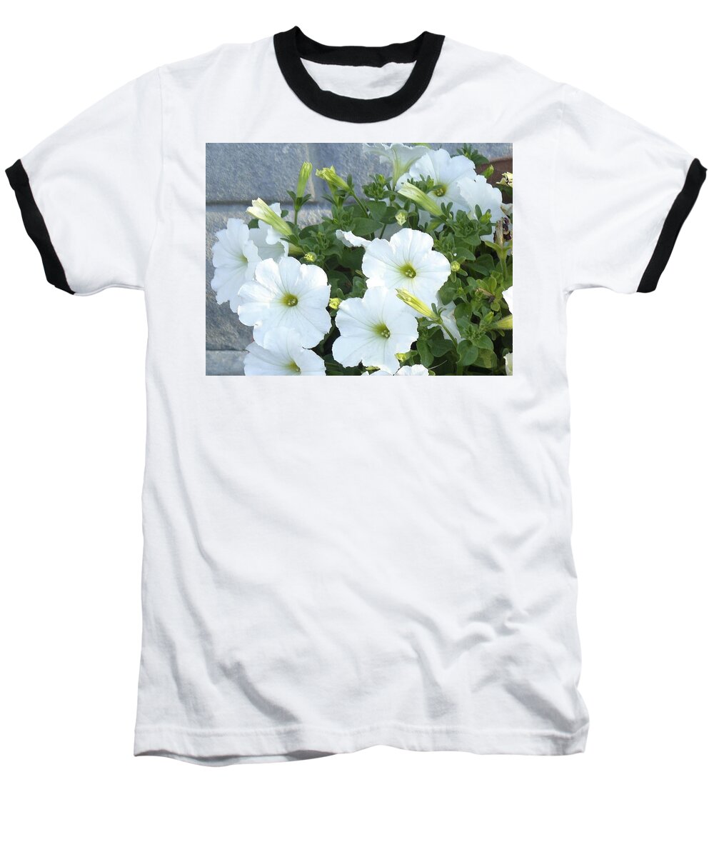 Flowers Baseball T-Shirt featuring the photograph Flower Trios a by Mary Ann Leitch