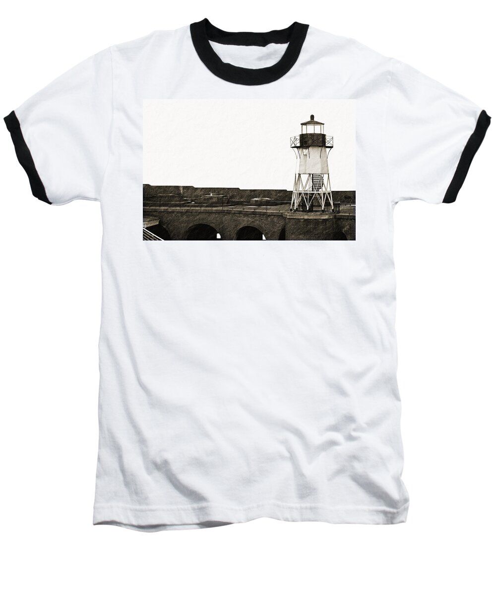 Brick Baseball T-Shirt featuring the photograph Fort Point Lighthouse by Holly Blunkall