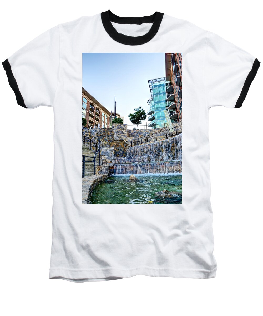 Fountain Baseball T-Shirt featuring the photograph Fountains by David Hart