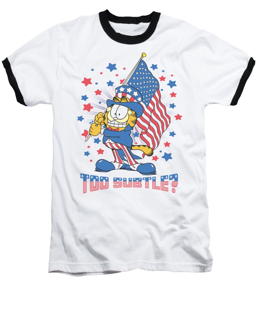 Garfield Baseball T-Shirt featuring the digital art Garfield - Subtle by Brand A