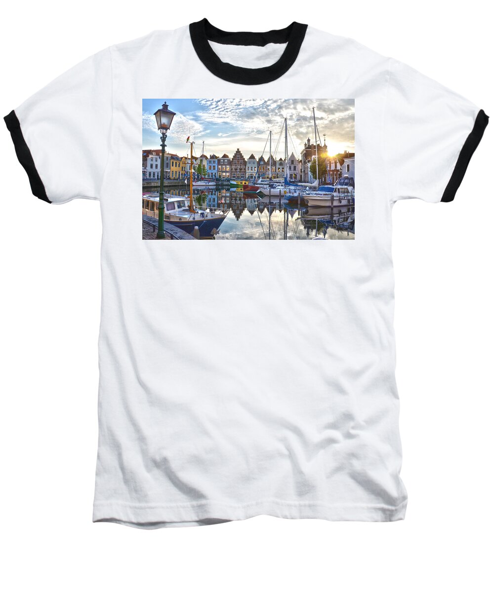 Netherlands Baseball T-Shirt featuring the photograph Goes Harbour by Frans Blok