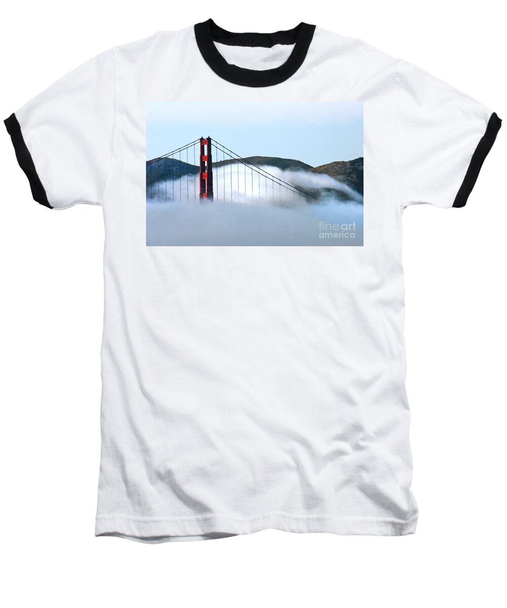 Clouds Baseball T-Shirt featuring the photograph Golden Gate Bridge Clouds by Tap On Photo