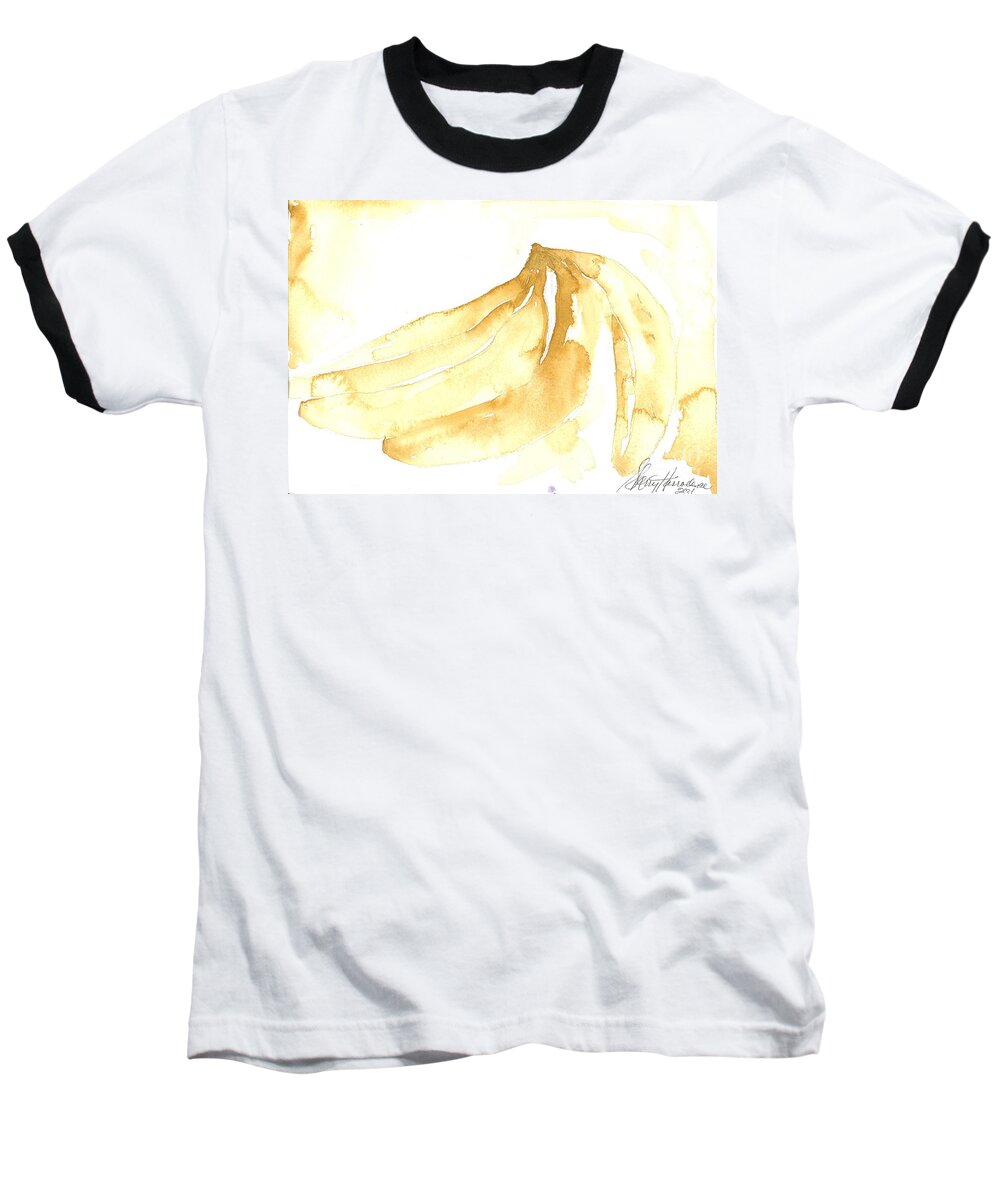 Bananas Baseball T-Shirt featuring the painting Gone Bananas 3 by Sherry Harradence