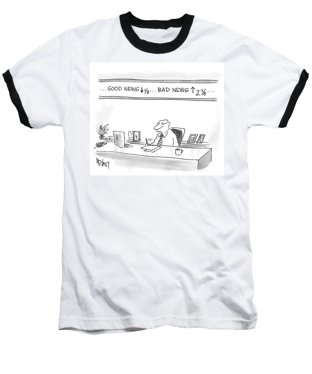 Cartoon Baseball T-Shirt featuring the drawing Good News by Christopher Weyant