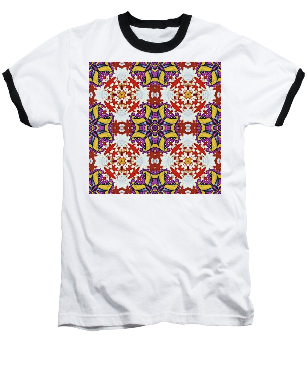 Square Baseball T-Shirt featuring the digital art Graffito kaleidoscope 40 by Roberto Pagani