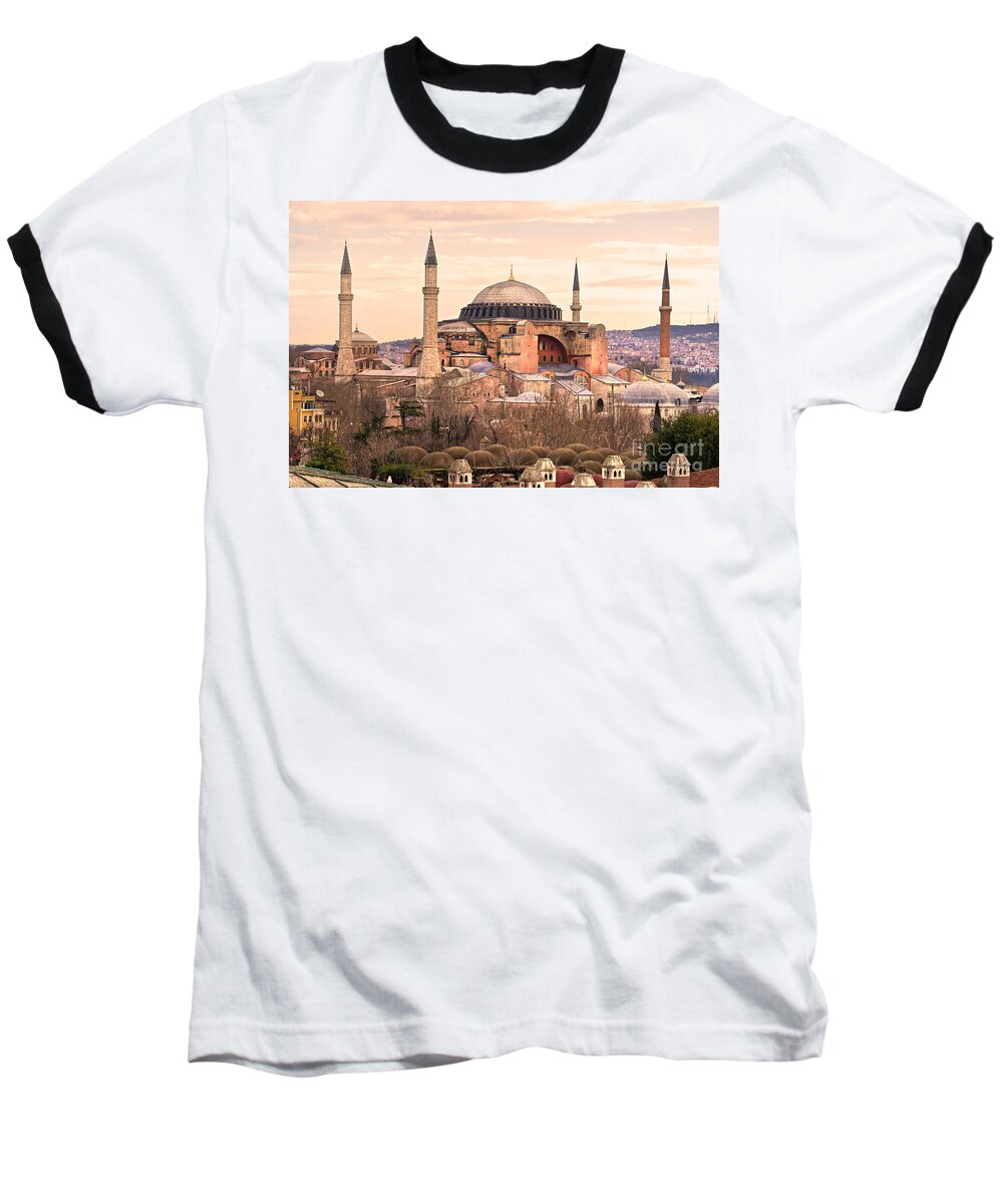 Architecture Baseball T-Shirt featuring the photograph Hagia Sophia mosque - Istanbul by Luciano Mortula