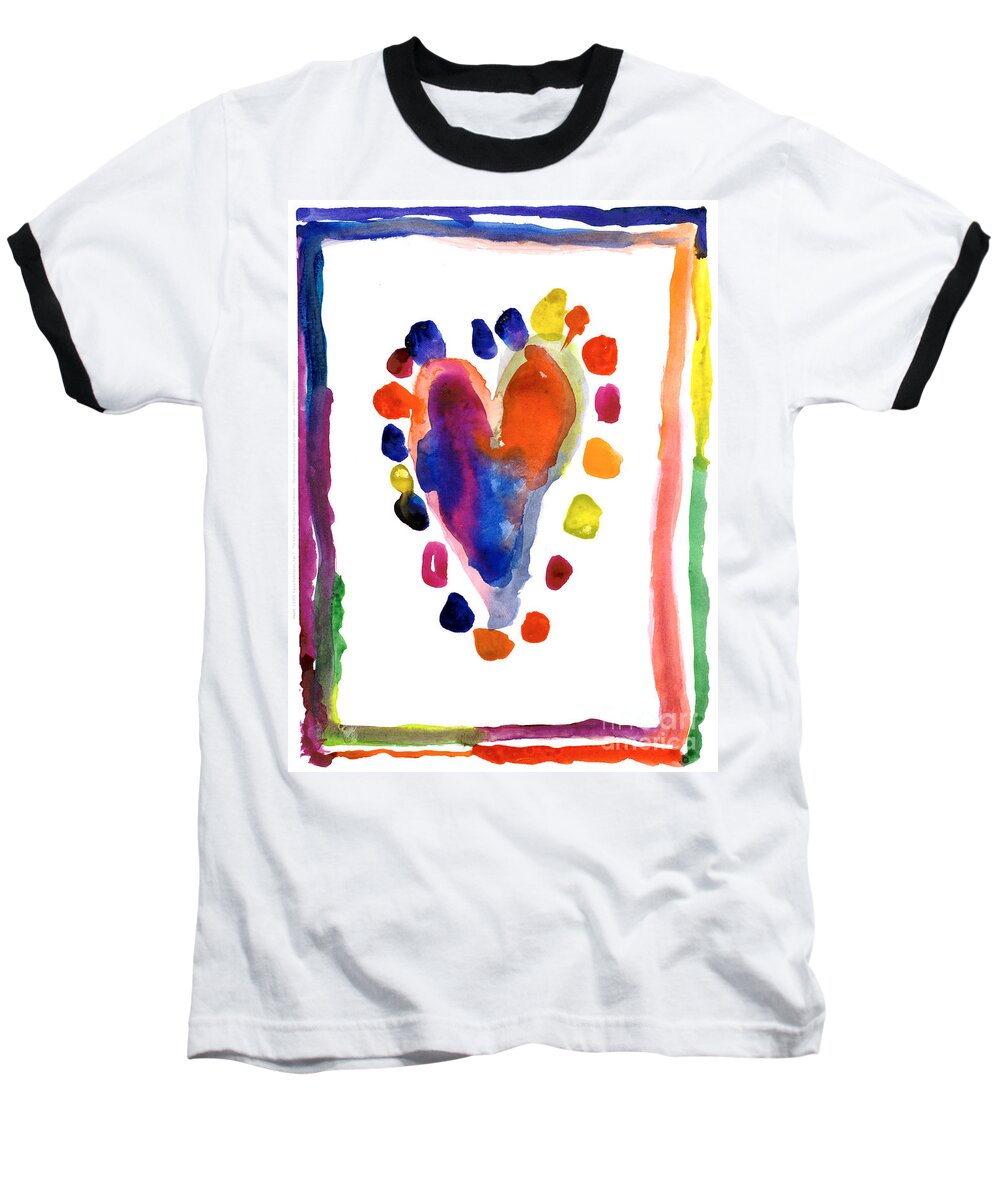 Heart Baseball T-Shirt featuring the painting Heart by Kasey Hutcheson Age Seven