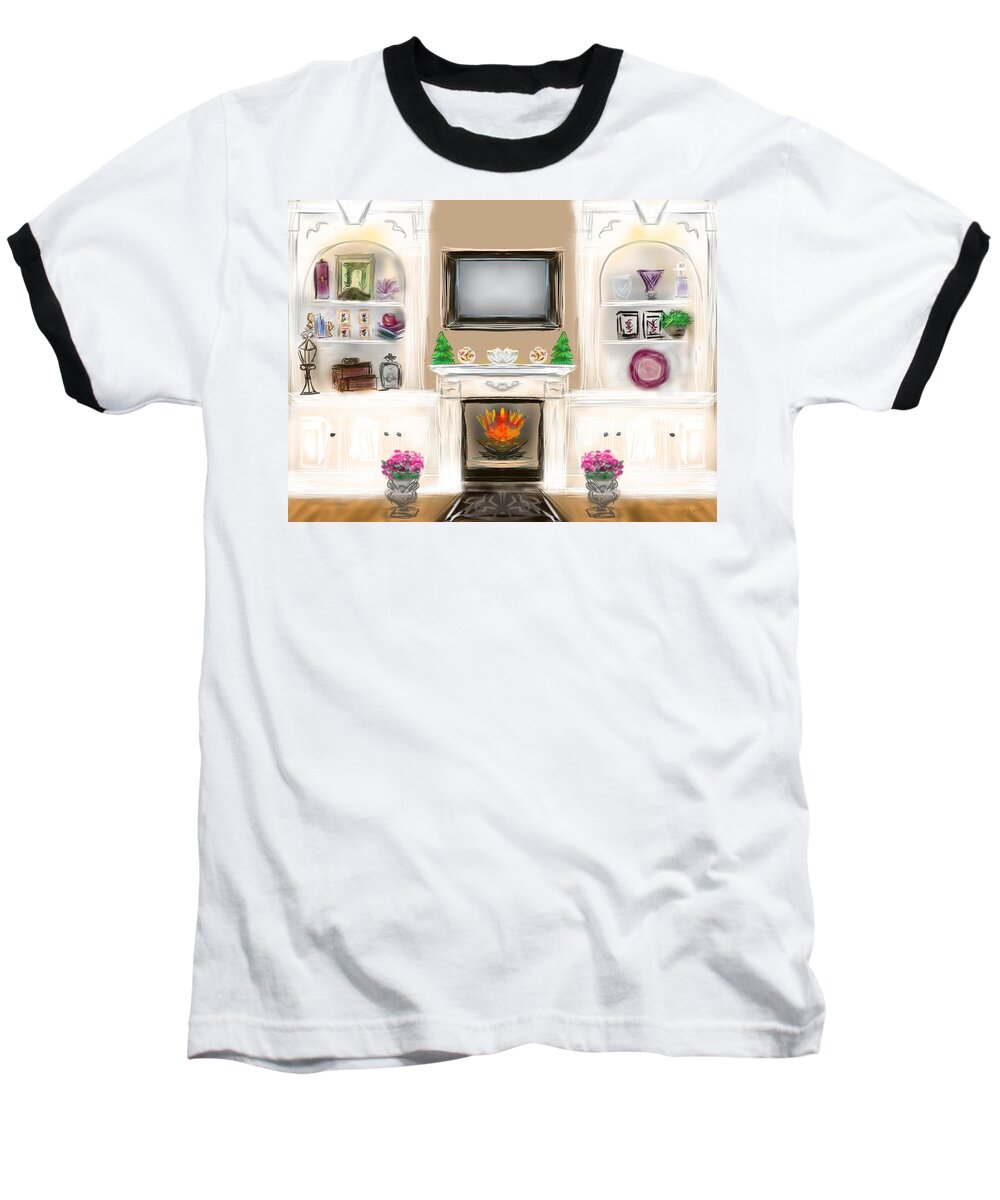 Christmas Baseball T-Shirt featuring the digital art Home for the Holidays by Christine Fournier