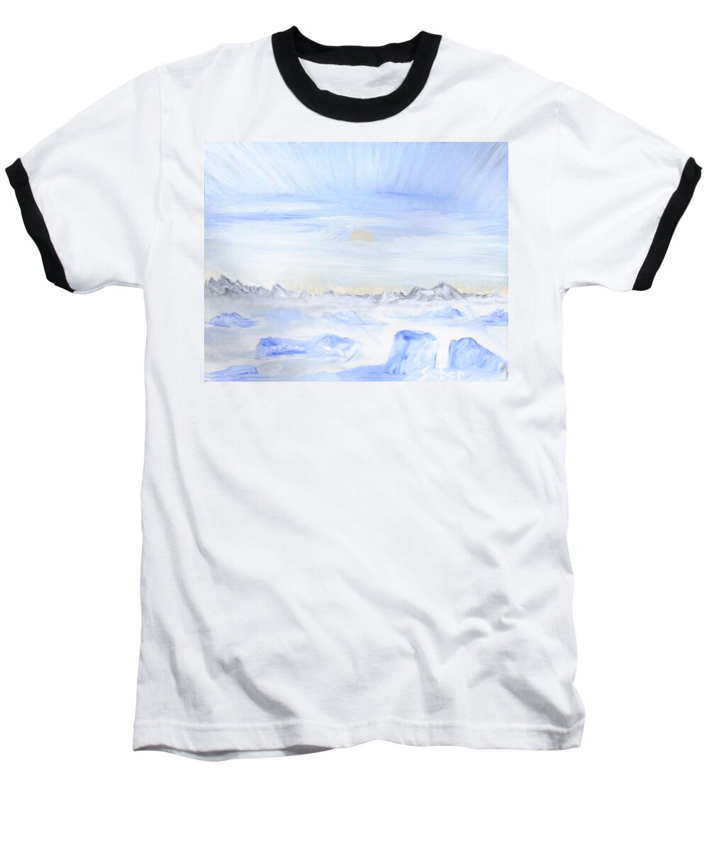 Ice Baseball T-Shirt featuring the painting Ice Movement by Suzanne Surber