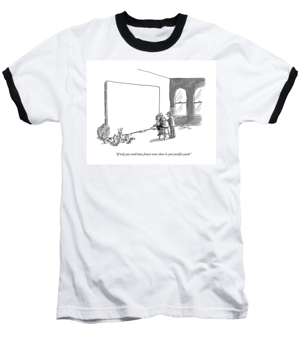 Artists-general Baseball T-Shirt featuring the drawing If Only You Could Have Frozen Some Ideas by Edward Frascino
