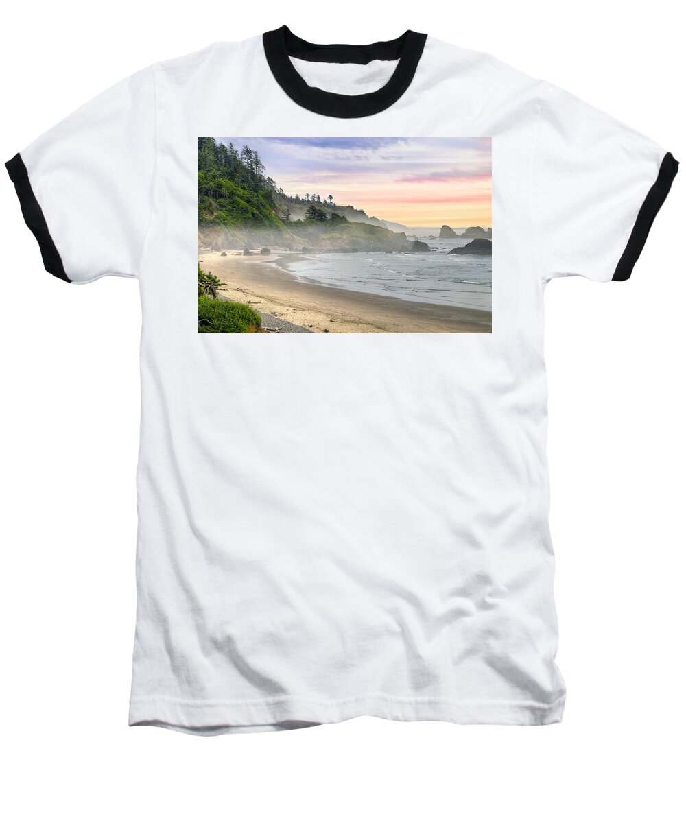 Indian Baseball T-Shirt featuring the photograph Indian Beach One Foggy Morning by David Gn