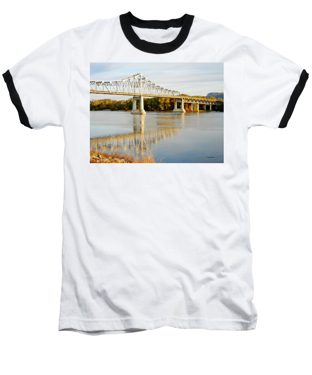 Landmark Baseball T-Shirt featuring the photograph Interstate Bridge in Winona by Susie Loechler