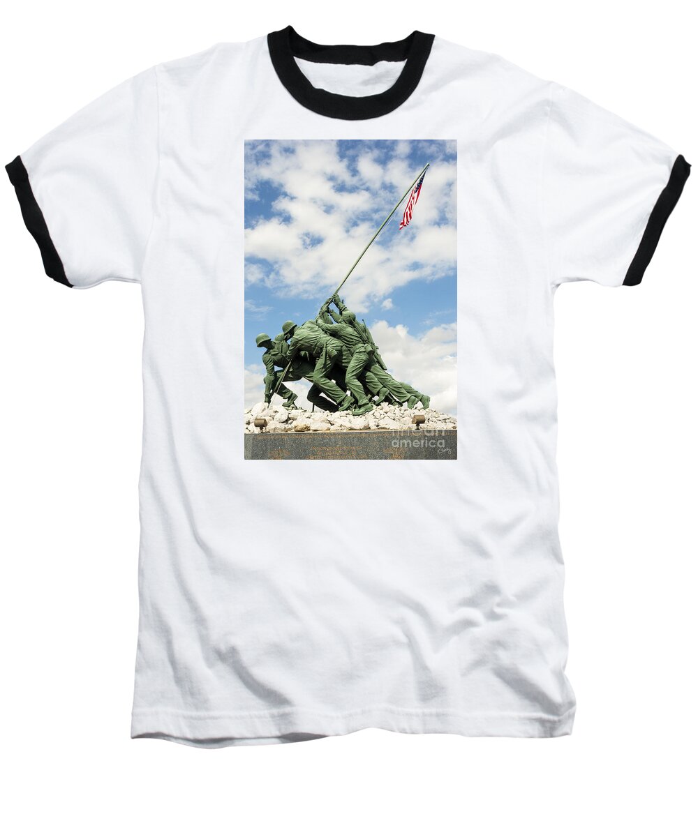Iwo Jima Monument Baseball T-Shirt featuring the photograph Iwo Jima Monument II by Imagery by Charly