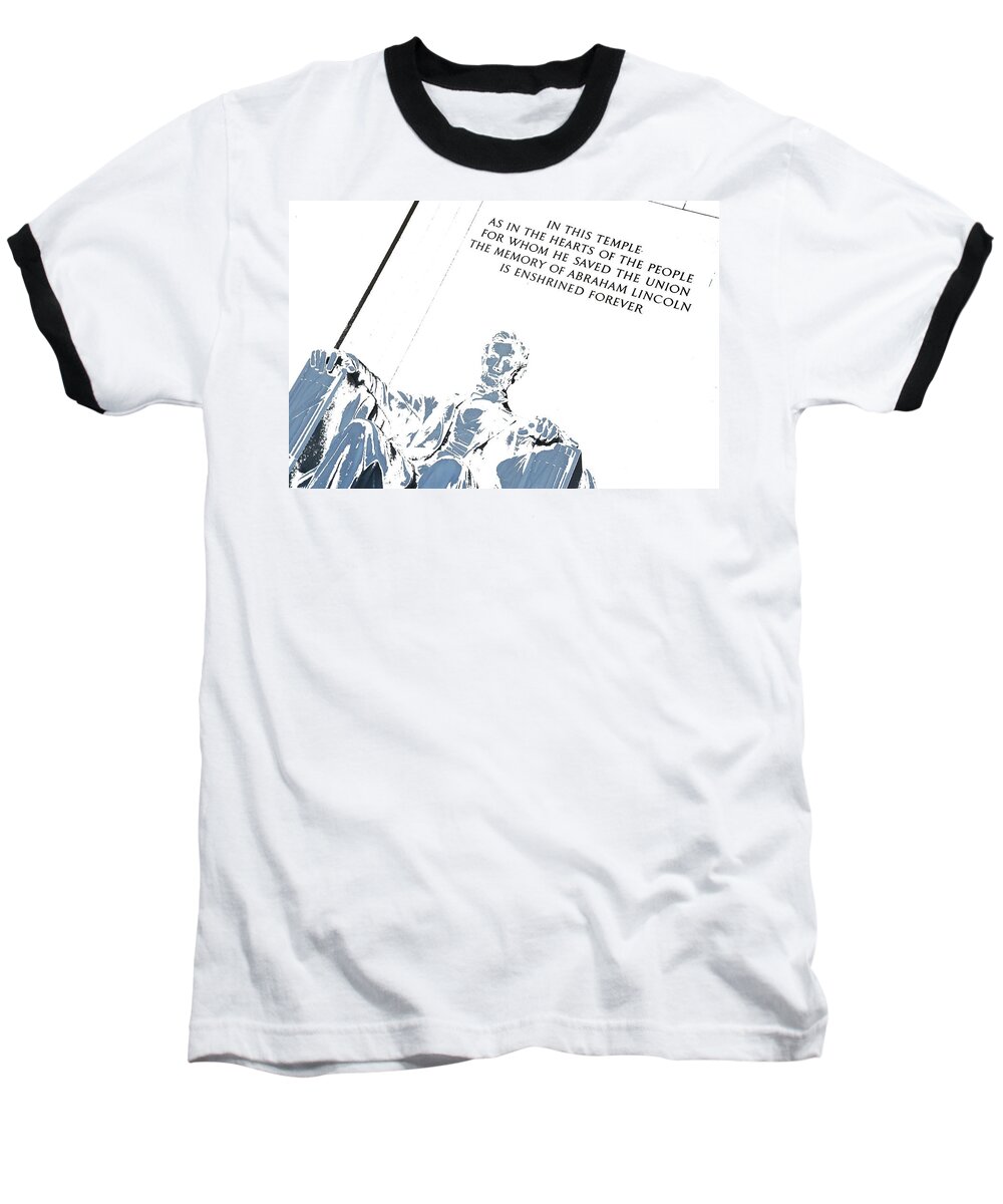 Washington Baseball T-Shirt featuring the photograph Lincoln in Shades of Grey by Kenny Glover