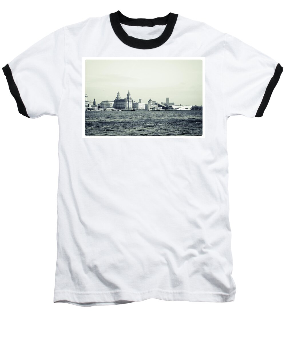 3 Graces Baseball T-Shirt featuring the photograph Liverpool Water Front by Spikey Mouse Photography