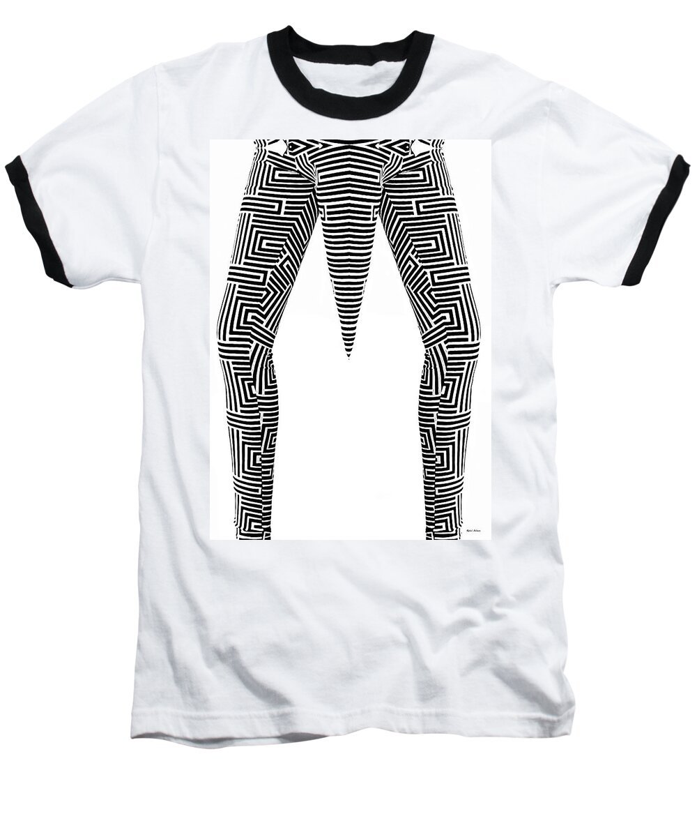Abstract Baseball T-Shirt featuring the painting Man Maze by Rafael Salazar