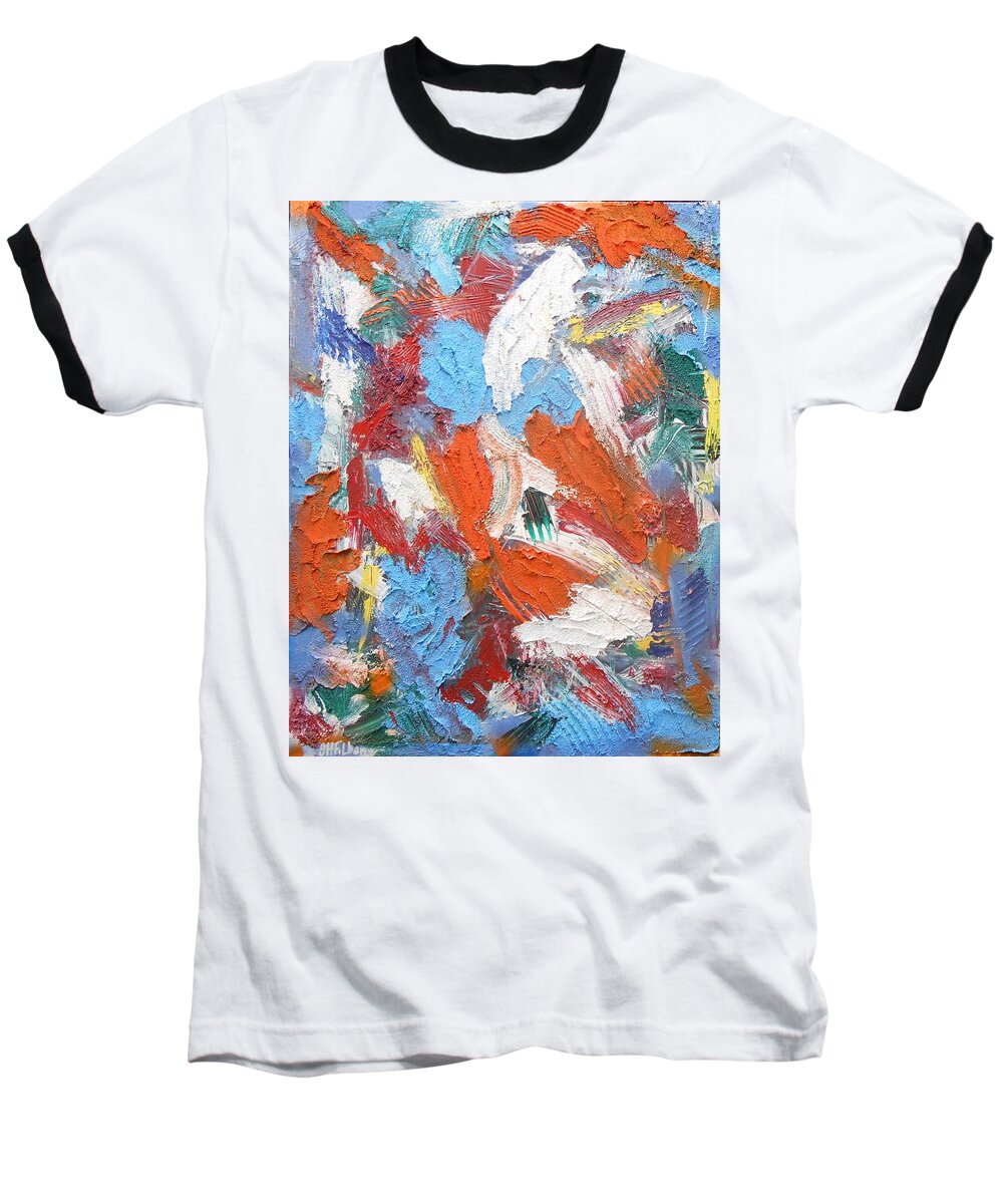 Abstract Baseball T-Shirt featuring the painting It's Not Over by GH FiLben