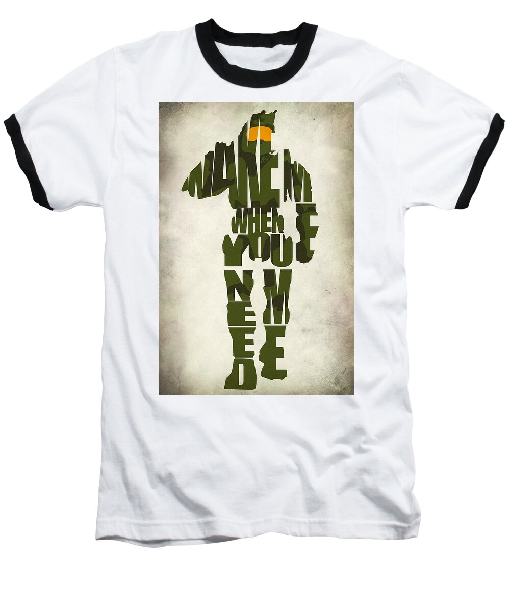 Master Chief Baseball T-Shirt featuring the digital art Master Chief by Inspirowl Design