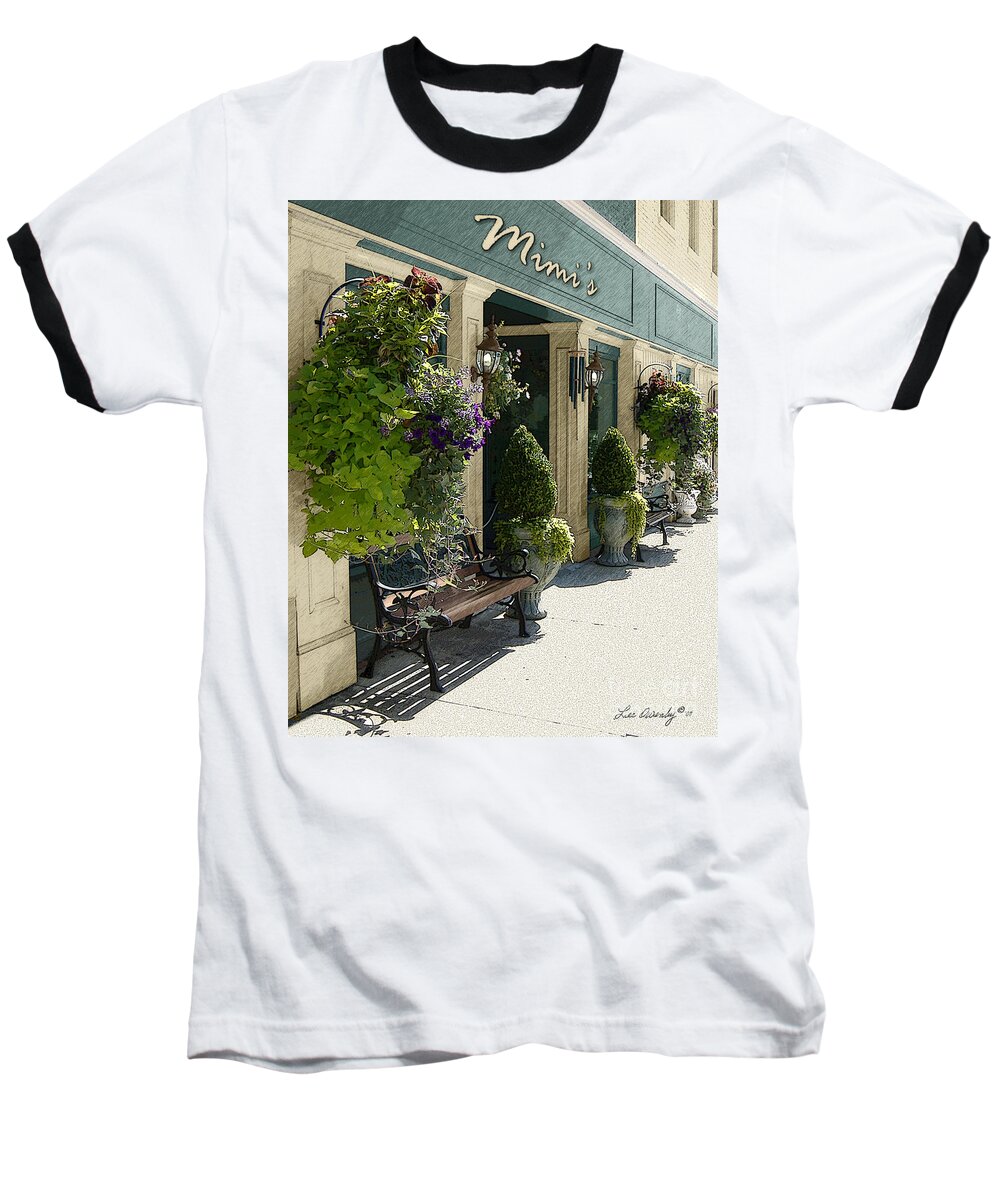 Windows On The Square Baseball T-Shirt featuring the photograph Mimi's by Lee Owenby