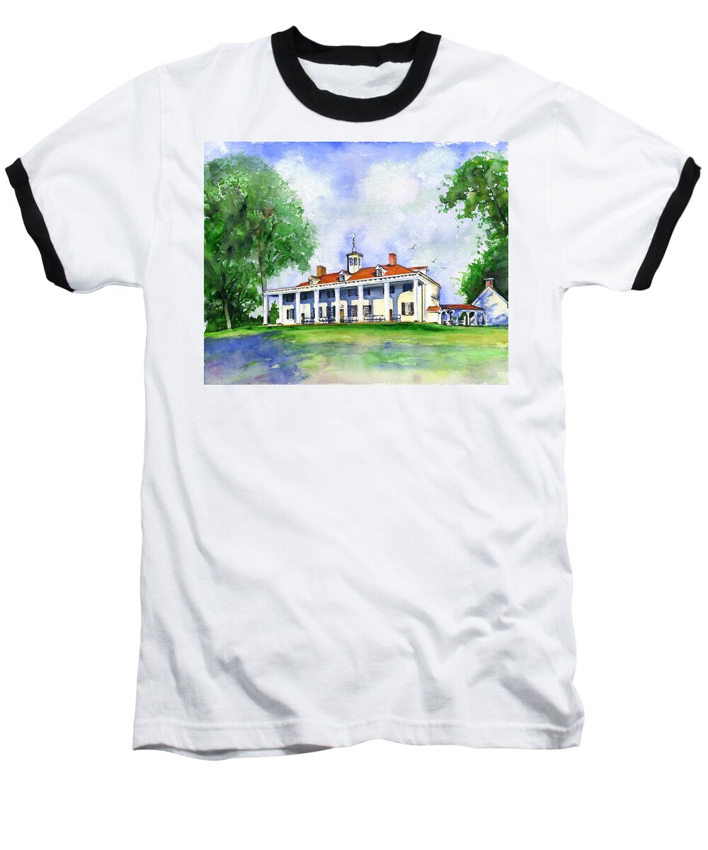 Mount Vernon Baseball T-Shirt featuring the painting Mount Vernon Front by John D Benson
