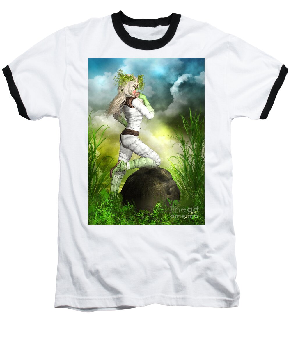 Fantasy Baseball T-Shirt featuring the mixed media New Earth 3014 by Alicia Hollinger