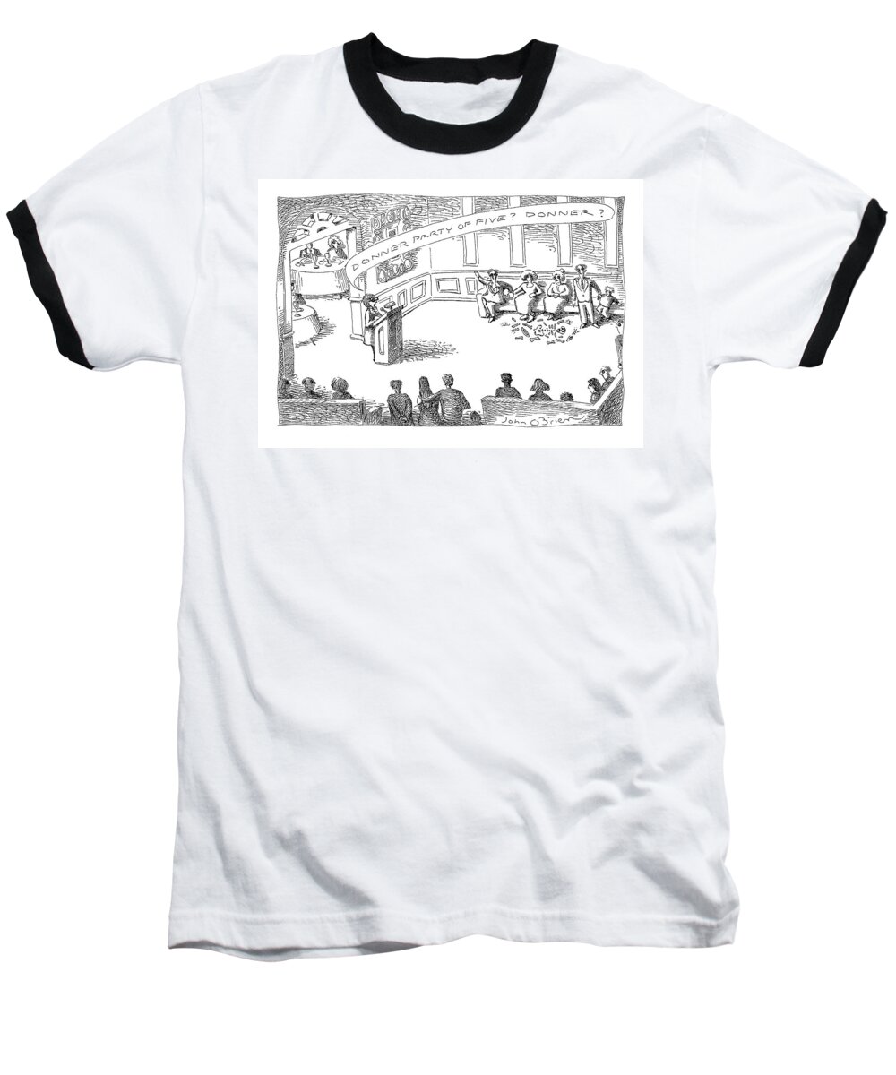 Skeletons Baseball T-Shirt featuring the drawing New Yorker April 13th, 1998 by John O'Brien