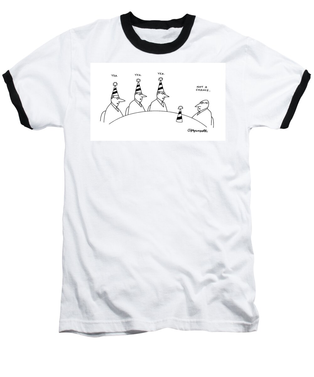 Leisure Baseball T-Shirt featuring the drawing New Yorker February 10th, 1992 by Charles Barsotti
