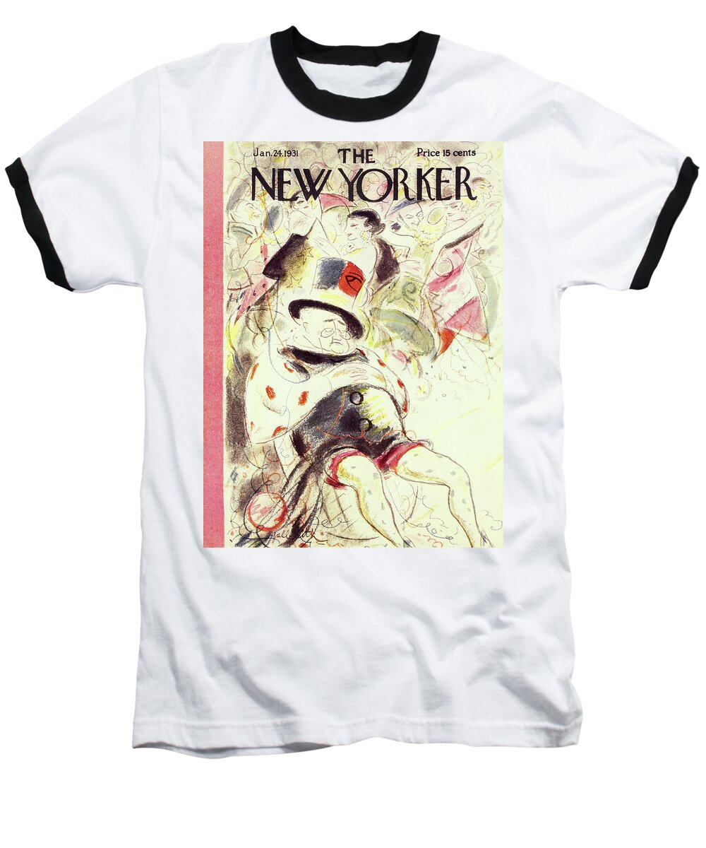 Illustration Baseball T-Shirt featuring the painting New Yorker January 24 1931 by William Crawford Galbraith