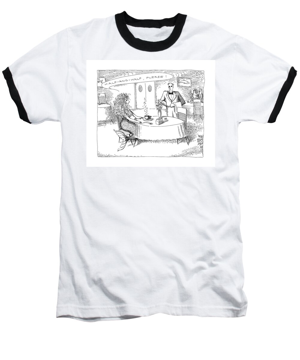 Play On Words Baseball T-Shirt featuring the drawing New Yorker July 20th, 1992 by John O'Brien