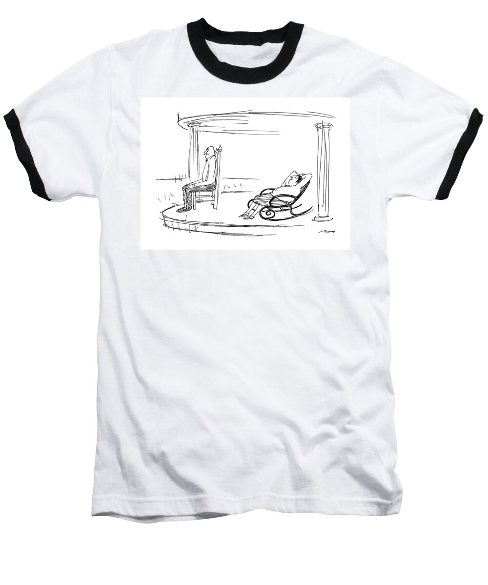 Marriage Baseball T-Shirt featuring the drawing New Yorker July 30th, 1990 by Al Ross