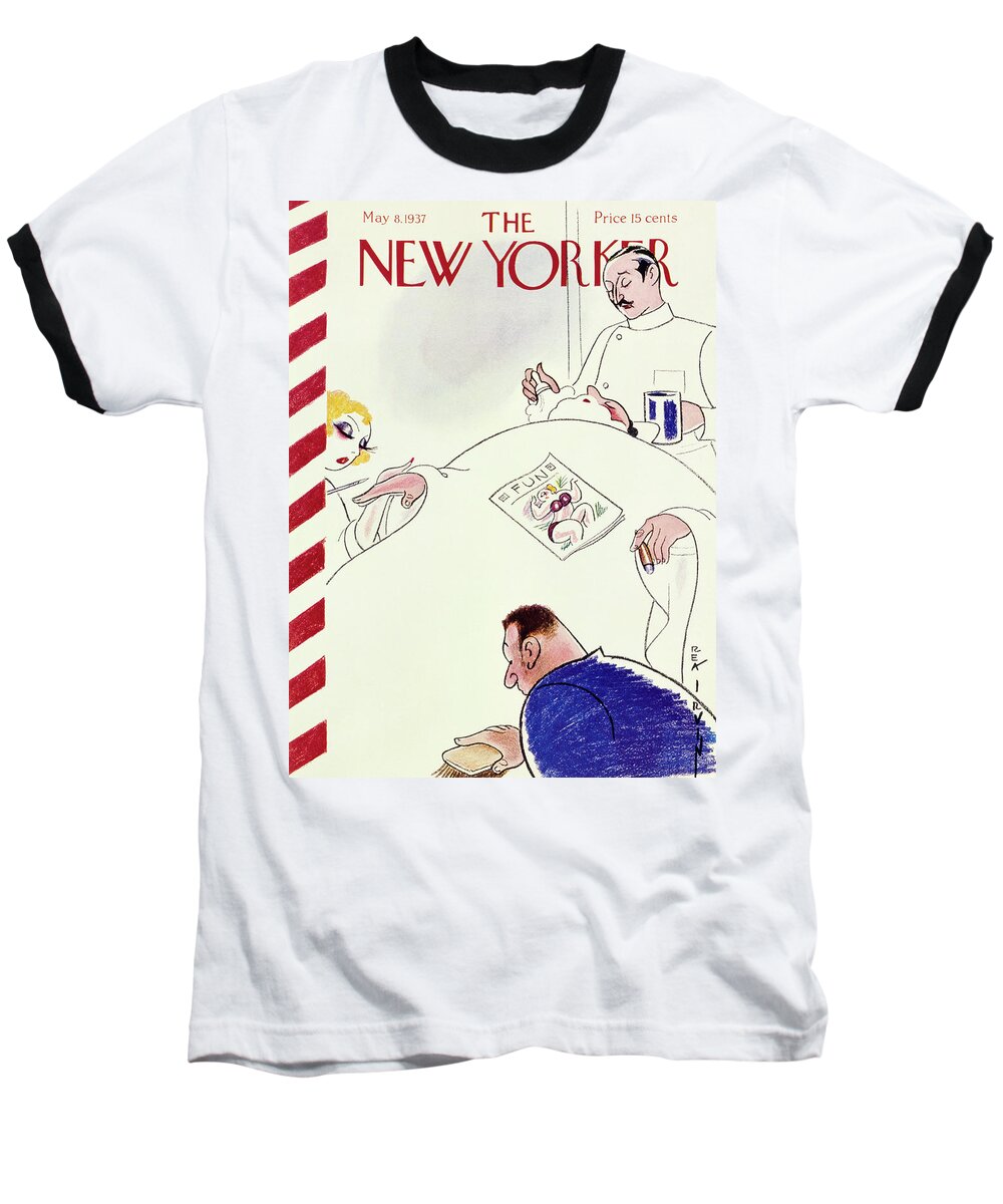 Beauty Baseball T-Shirt featuring the painting New Yorker May 8 1937 by Rea Irvin