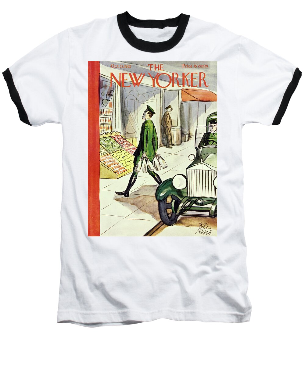 Illustration Baseball T-Shirt featuring the painting New Yorker October 22 1932 by Peter Arno
