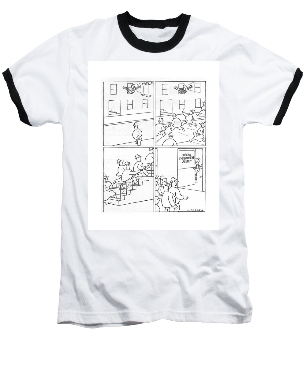 112903 Oso Otto Soglow Baseball T-Shirt featuring the drawing New Yorker October 2nd, 1943 by Otto Soglow
